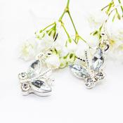 Clear / Blue Drop Earrings with Butterfly - Clear image