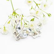Clear Drop Earrings With Butterfly image