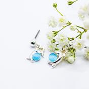 Blue Dolphin Earrings | Nickel Free Earrings Ireland | Earsense - Earrings for sensitive ears image