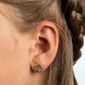 Gold Seashell Stud Earrings | Nickel Free Earrings Ireland | Earsense - Earrings for sensitive ears image