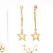 Gold Star Drop Earrings for Sensitive Ears image