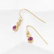 Gold and Cerise Pink / Navy Drop Earrings - Pink