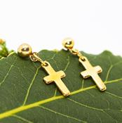 Gold Cross Stud Earrings for Sensitive Ears image