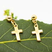 Gold Cross Stud Earrings for Sensitive Ears image