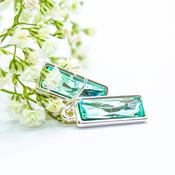 Mint Green Drop Earrings - Earsense - Earrings for sensitive ears image