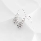 Multifaceted Crystal Drop Earrings - Clear - Earsense image
