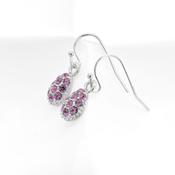 Multifaceted Crystal Drop Earrings - Pink - Earsense image