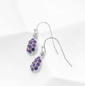 Multifaceted Crystal Drop Earrings - Purple - Earsense image