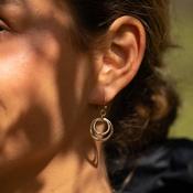 Double Circle Drop Earrings | Nickel Free Earrings Ireland | Earsense - Earrings for sensitive ears image