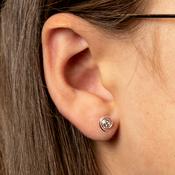 Silver Swirl Earrings with Clear Crystal - Earrings Ireland image