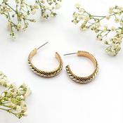 22mm Silver and Gold Two Tone Posted Hoop Earrings image
