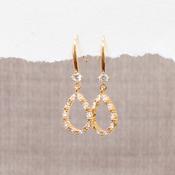 Gold CZ Teardrop Earrings image