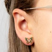 Gold Butterfly Studs With Pastel Stones | Nickel Free Earrings Ireland | Earsense - Earrings for sensitive ears