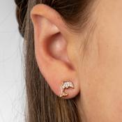 Gold Encrusted Dolphin Stud Earrings | Nickel Free Earrings Ireland | Earsense - Earrings for sensitive ears image