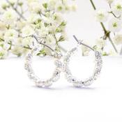 Silver Rope Effect Hoop Earrings | Nickel Free Earrings Ireland | Earsense - Earrings for sensitive ears image