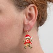 Gold Gingerbread Man Drop Earrings | Gold Earrings image
