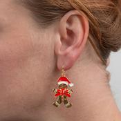 Gold CZ and Gingerbread Christmas Earring Duo Gift Set | Nickel Free Earrings Ireland | Earsense - Earrings for sensitive ears