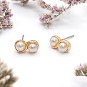 Double Pearl Earrings - Earsense - Earrings for sensitive ears image