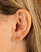 Gold Wire Flower Stud Earrings | Nickel Free Earrings Ireland | Earsense - Earrings for sensitive ears image