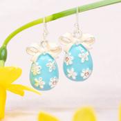 Drop Easter Egg Earrings With Bow | Nickel Free Earrings Ireland | Earsense - Earrings for sensitive ears image