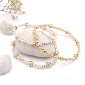 Gold and Silver Beaded Bracelet Trio | Nickel Free Earrings Ireland | Earsense - Earrings for sensitive ears