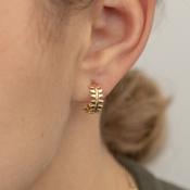 Gold Feathered Hoop Earrings | Nickel Free Earrings Ireland | Earsense - Earrings for sensitive ears