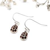Multifaceted Mulberry Crystal Drop Earrings - Earsense