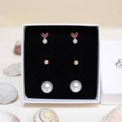 Blush Heart Pearl Earring Set | Nickel Free Earrings Ireland | Earsense - Earrings for sensitive ears