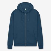 Earth Positive Zip-up Hoodie - Denim Blue - S