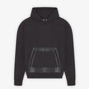 Earth Positive Leather Panel Hoodie - Black Heather - L