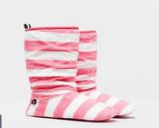 Joules Slouchy Slipper Sock Boots - pink-stripes / s