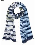 Olsen Navy blue viscose women's scarf with print - Marina City - one-size