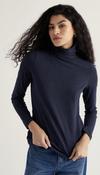 Seasalt Landing Roll Neck Top in GOTS-Certified Organic Cotton - Maritime - uk10