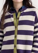 Seasalt  Pinwell Striped Cardigan Made With Lambswool - Bright Shape Dark Violet Mix - uk12