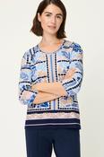 Olsen Hannah Shirt With Placement Print - Refresh - Ink Blue - 34