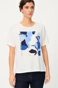 Olsen Cosima Shirt With Placement Print And Decorative Elements - Riviera Mood - Off White - 34