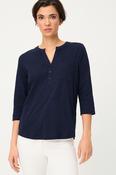Olsen Hannah Shirt With Button Placket - Riviera Mood - Ink Blue - 42