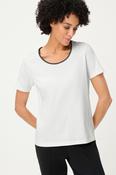 Olsen  Edda Shirt With Embellished Round Neckline -  Golden Glow - Off White - 34
