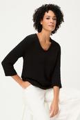Olsen Henny V-Neck Sweater - Golden Glow - Black - 34 image