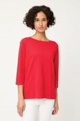 Olsen Hannah Shirt With Checkered Pattern And 3/4 Sleeves - Riviera Mood - French Red - 34 image