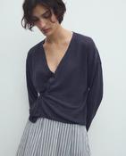 Ese 0 Ese Nature Linen  Cardigan - Navy - s
