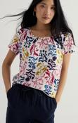 Seasalt Appletree Keyhole Detail T-Shirt - Inky Botanical Chalk - uk8 image