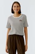 Oui T-Shirt - Dark Brown Off White - 38