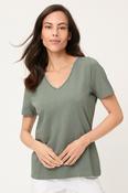 Olsen Hannah V-neck Shirt - Kcaki - 36 image