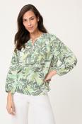 Olsen Blouse With All-Over Design And Tunic Neckline - Neo Safari - Kcaki - 36