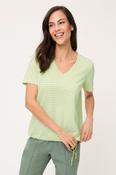 Olsen Clara Shirt With V-Neck And Drawstring -  Lime Yellow - 40 image