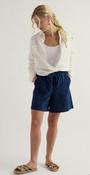 Seasalt Eskelli Wide Leg Denim Shorts - Mid Wash - uk10