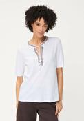 Olsen Hannah Blouse - Savanna Sky - White/Brown - 36 image