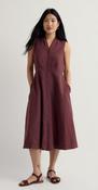 Seasalt Carved Wood Linen Sleeveless Dress - Cacao - uk14 image