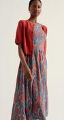 Seasalt Porthmeor Wave Dress in GOTS-Certified Organic Cotton Jersey - Red Hot Poker Dusk - uk8 image